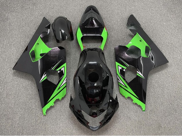 Gloss Black and Green 2004-2005 Suzuki GSXR 600-750 Motorcycle Fairings Gloss Black and Green 2004-2005 Suzuki GSXR 600-750 Motorcycle Fairings