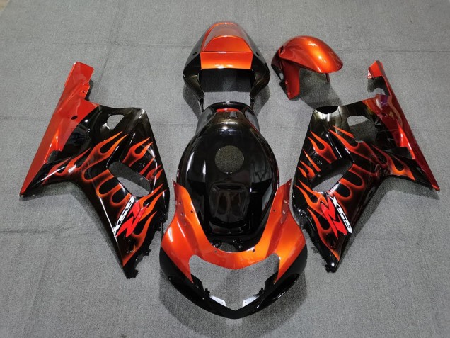 Gloss Black and Orange 2001-2003 Suzuki GSXR 600-750 Motorcycle Fairings Gloss Black and Orange 2001-2003 Suzuki GSXR 600-750 Motorcycle Fairings