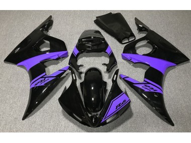 Gloss Black and Purple 2003-2005 Yamaha R6 Motorcycle Fairings