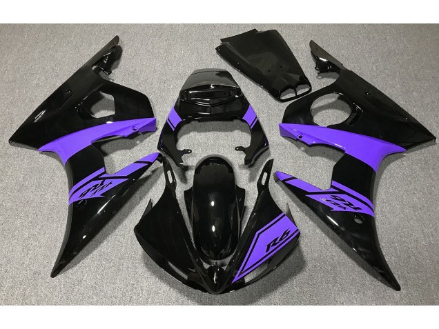 Gloss Black and Purple 2003-2005 Yamaha R6 Motorcycle Fairings Gloss Black and Purple 2003-2005 Yamaha R6 Motorcycle Fairings