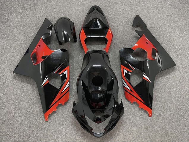 Gloss Black and Red 2004-2005 Suzuki GSXR 600-750 Motorcycle Fairings Gloss Black and Red 2004-2005 Suzuki GSXR 600-750 Motorcycle Fairings