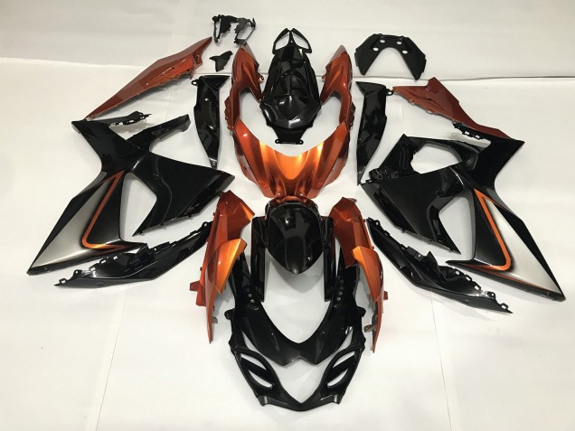Gloss Black and Shiny Orange 2009-2016 Suzuki GSXR 1000 Motorcycle Fairings Gloss Black and Shiny Orange 2009-2016 Suzuki GSXR 1000 Motorcycle Fairings