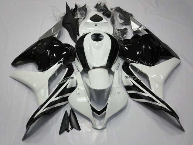 Gloss Black and White 2009-2012 Honda CBR600RR Motorcycle Fairings