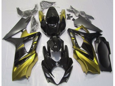 Gloss Black and Yellow 2007-2008 Suzuki GSXR 1000 Motorcycle Fairings