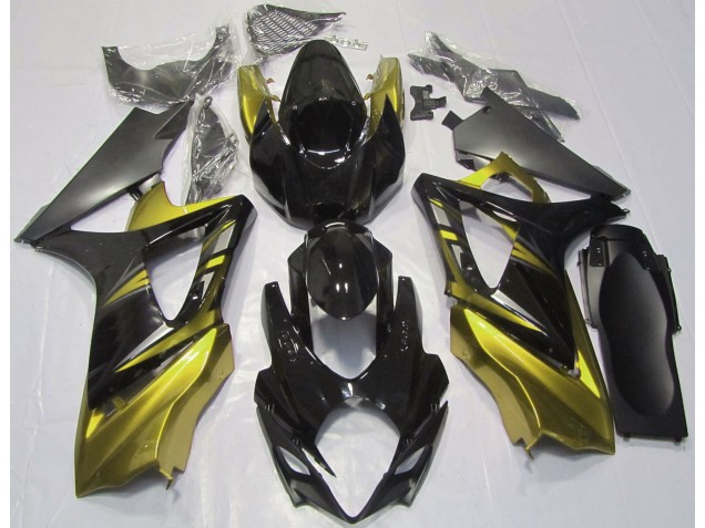 Gloss Black and Yellow 2007-2008 Suzuki GSXR 1000 Motorcycle Fairings Gloss Black and Yellow 2007-2008 Suzuki GSXR 1000 Motorcycle Fairings