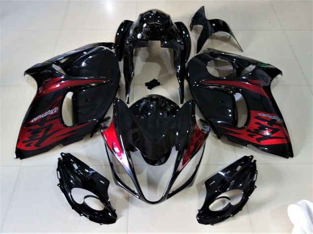Gloss Black & Candy Red 2008-2019 Suzuki GSXR 1300 Motorcycle Fairings Gloss Black & Candy Red 2008-2019 Suzuki GSXR 1300 Motorcycle Fairings