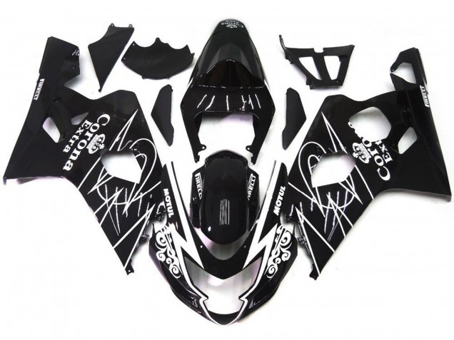 Gloss Black Corona Style 2004-2005 Suzuki GSXR 600-750 Motorcycle Fairings Gloss Black Corona Style 2004-2005 Suzuki GSXR 600-750 Motorcycle Fairings