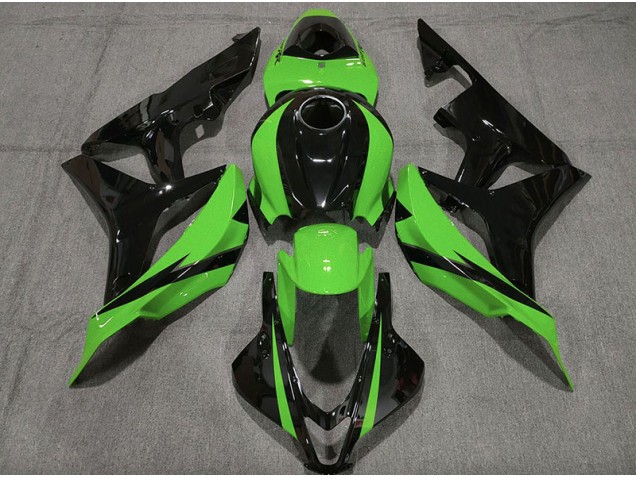 Gloss Black & Green 2007-2008 Honda CBR600RR Motorcycle Fairings Gloss Black & Green 2007-2008 Honda CBR600RR Motorcycle Fairings