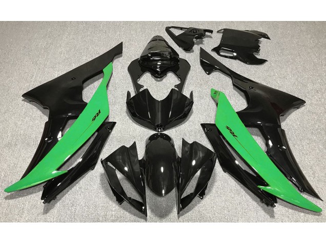 Gloss Black & Green 2008-2016 Yamaha R6 Motorcycle Fairings Gloss Black & Green 2008-2016 Yamaha R6 Motorcycle Fairings