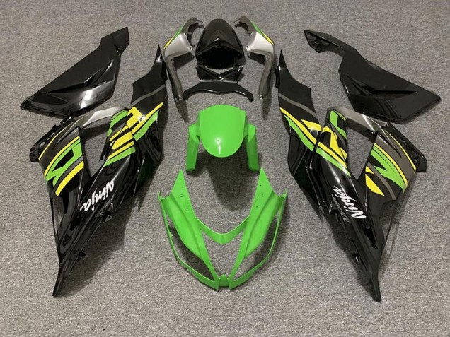 Gloss Black & Green Racing 2013-2018 Kawasaki ZX6R Motorcycle Fairings Gloss Black & Green Racing 2013-2018 Kawasaki ZX6R Motorcycle Fairings