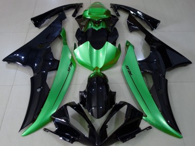 Gloss Black & Light Green 2008-2016 Yamaha R6 Motorcycle Fairings