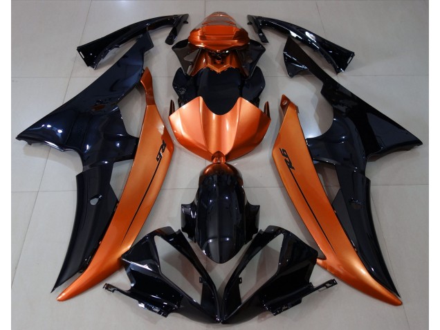 Gloss Black & Light Orange 2008-2016 Yamaha R6 Motorcycle Fairings Gloss Black & Light Orange 2008-2016 Yamaha R6 Motorcycle Fairings