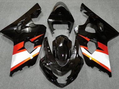 Gloss Black & Orange 2004-2005 Suzuki GSXR 600-750 Motorcycle Fairings