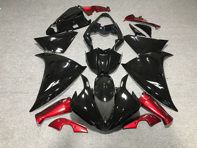 Gloss Black & Red 2009-2012 Yamaha R1 Motorcycle Fairings Gloss Black & Red 2009-2012 Yamaha R1 Motorcycle Fairings
