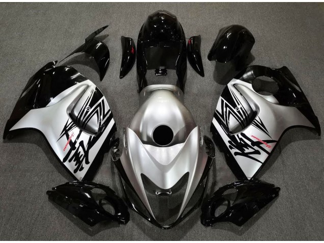 Gloss Black & Silver Design 2008-2019 Suzuki GSXR 1300 Motorcycle Fairings Gloss Black & Silver Design 2008-2019 Suzuki GSXR 1300 Motorcycle Fairings