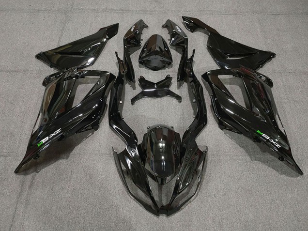 Gloss Black with decals 2013-2018 Kawasaki ZX6R Motorcycle Fairings Gloss Black with decals 2013-2018 Kawasaki ZX6R Motorcycle Fairings