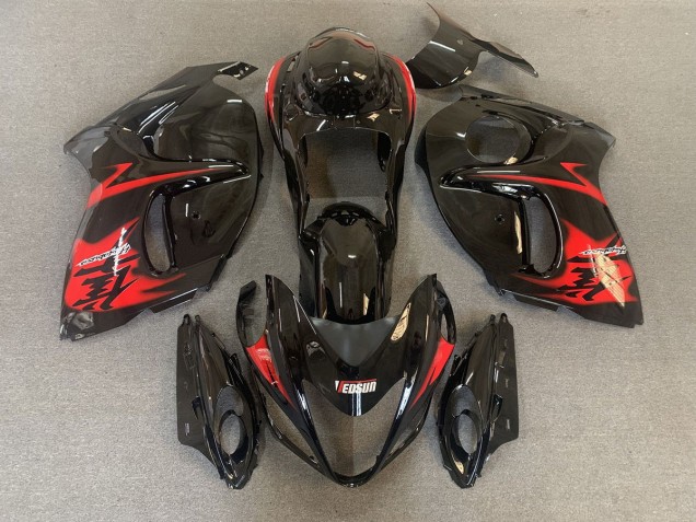Gloss Black with Red logos 2008-2019 Suzuki GSXR 1300 Motorcycle Fairings Gloss Black with Red logos 2008-2019 Suzuki GSXR 1300 Motorcycle Fairings