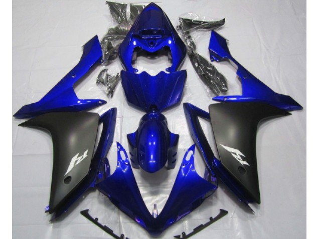 Gloss Blue and Black 2007-2008 Yamaha R1 Motorcycle Fairings