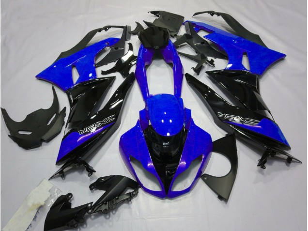 Gloss Blue and Black 2009-2012 Kawasaki ZX6R Motorcycle Fairings Gloss Blue and Black 2009-2012 Kawasaki ZX6R Motorcycle Fairings