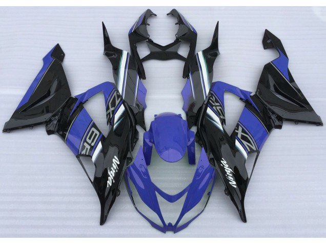 Gloss Blue and Black 2013-2018 Kawasaki ZX6R Motorcycle Fairings Gloss Blue and Black 2013-2018 Kawasaki ZX6R Motorcycle Fairings