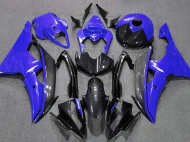Gloss Blue and Carbon 2008-2016 Yamaha R6 Motorcycle Fairings
