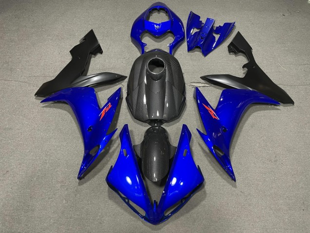 Gloss Blue and Carbon Style 2004-2006 Yamaha R1 Motorcycle Fairings Gloss Blue and Carbon Style 2004-2006 Yamaha R1 Motorcycle Fairings