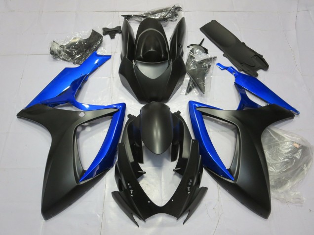 Gloss Blue and Matte Black 2006-2007 Suzuki GSXR 600-750 Motorcycle Fairings Gloss Blue and Matte Black 2006-2007 Suzuki GSXR 600-750 Motorcycle Fairings