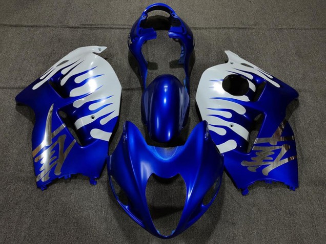 Gloss Blue and White 1997-2007 Suzuki GSXR 1300 Motorcycle Fairings Gloss Blue and White 1997-2007 Suzuki GSXR 1300 Motorcycle Fairings