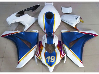 Gloss Blue and White 2008-2011 Honda CBR1000RR Motorcycle Fairings