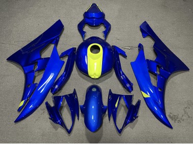 Gloss Blue & High Vis Yellow 2006-2007 Yamaha R6 Motorcycle Fairings