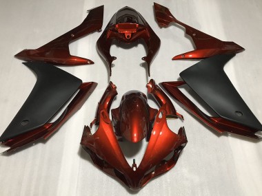 Gloss Dark Orange & Black 2007-2008 Yamaha R1 Motorcycle Fairings