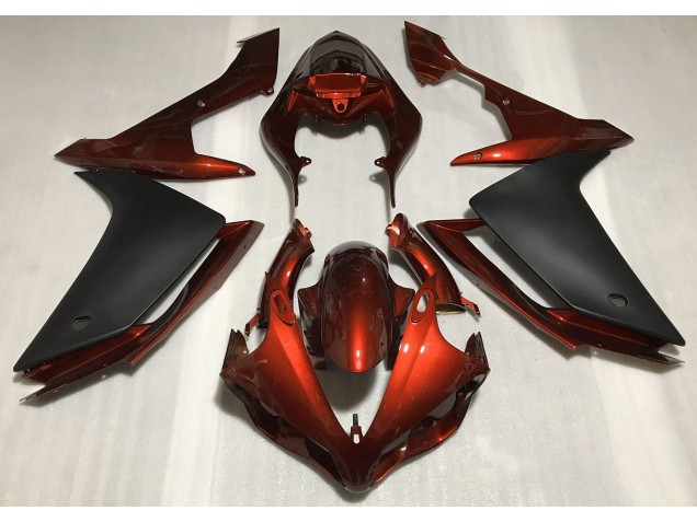 Gloss Dark Orange & Black 2007-2008 Yamaha R1 Motorcycle Fairings Gloss Dark Orange & Black 2007-2008 Yamaha R1 Motorcycle Fairings