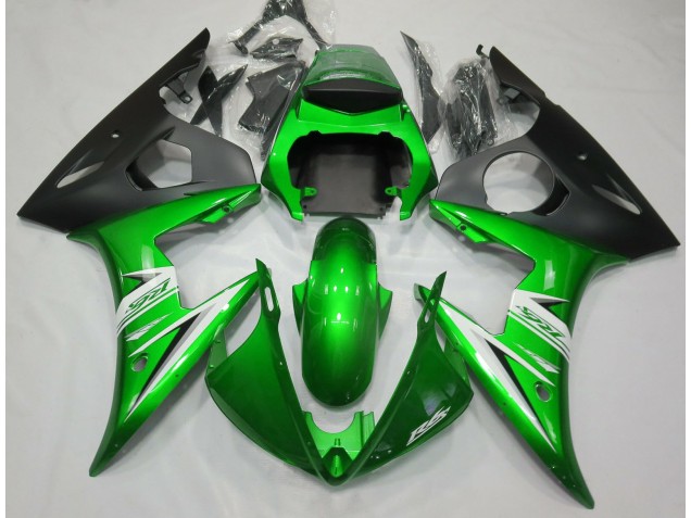 Gloss Green & White 2003-2005 Yamaha R6 Motorcycle Fairings Gloss Green & White 2003-2005 Yamaha R6 Motorcycle Fairings