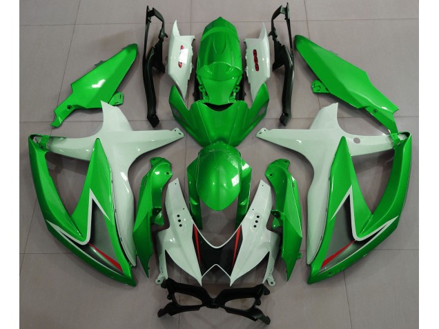 Gloss Green & White 2008-2010 Suzuki GSXR 600-750 Motorcycle Fairings Gloss Green & White 2008-2010 Suzuki GSXR 600-750 Motorcycle Fairings