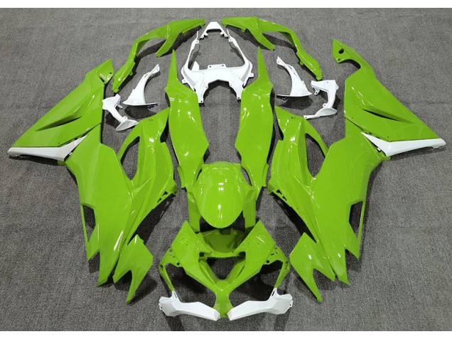 Gloss Green & White 2019-2020 Kawasaki ZX6R Motorcycle Fairings Gloss Green & White 2019-2020 Kawasaki ZX6R Motorcycle Fairings