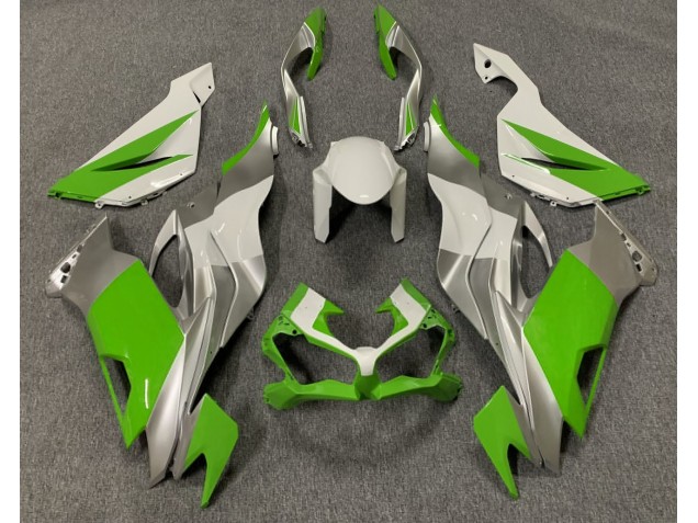 Gloss Green White and Silver 2019-2020 Kawasaki ZX6R Motorcycle Fairings Gloss Green White and Silver 2019-2020 Kawasaki ZX6R Motorcycle Fairings