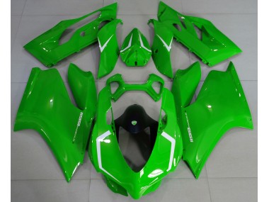 Gloss Green & White Ducati 1199 Motorcycle Fairings