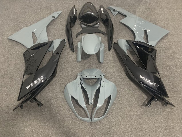 Gloss Grey and Black 2009-2012 Kawasaki ZX6R Motorcycle Fairings Gloss Grey and Black 2009-2012 Kawasaki ZX6R Motorcycle Fairings