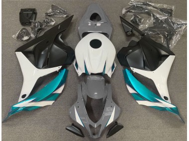 Gloss Grey White and Light Blue 2009-2012 Honda CBR600RR Motorcycle Fairings