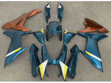 Gloss Light Blue and Orange 2011-2020 Suzuki GSXR 600-750 Motorcycle Fairings