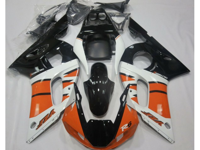Gloss Orange and Black 1998-2002 Yamaha R6 Motorcycle Fairings