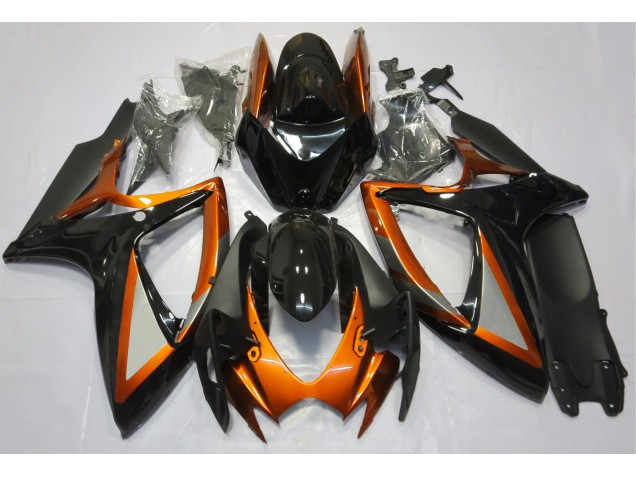 Gloss Orange and Black 2006-2007 Suzuki GSXR 600-750 Motorcycle Fairings Gloss Orange and Black 2006-2007 Suzuki GSXR 600-750 Motorcycle Fairings
