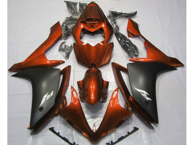 Gloss Orange and Black 2007-2008 Yamaha R1 Motorcycle Fairings Gloss Orange and Black 2007-2008 Yamaha R1 Motorcycle Fairings