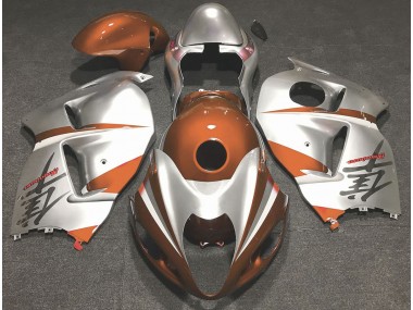 Gloss Orange and Silver 1997-2007 Suzuki GSXR 1300 Motorcycle Fairings