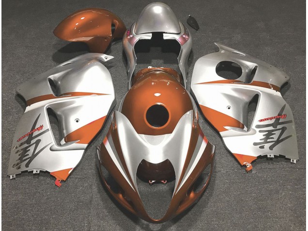 Gloss Orange and Silver 1997-2007 Suzuki GSXR 1300 Motorcycle Fairings Gloss Orange and Silver 1997-2007 Suzuki GSXR 1300 Motorcycle Fairings