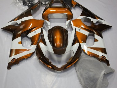 Gloss Orange & White 2000-2002 Suzuki GSXR 1000 Motorcycle Fairings