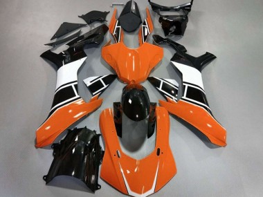 Gloss Orange White and Black 2015-2019 Yamaha R1 Motorcycle Fairings