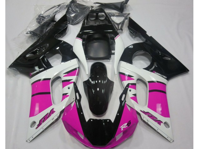 Gloss Pink and Black 1998-2002 Yamaha R6 Motorcycle Fairings Gloss Pink and Black 1998-2002 Yamaha R6 Motorcycle Fairings