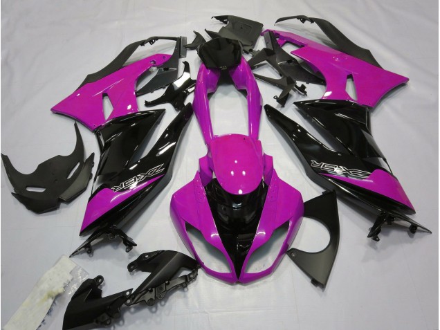 Gloss Pink and Black 2009-2012 Kawasaki ZX6R Motorcycle Fairings Gloss Pink and Black 2009-2012 Kawasaki ZX6R Motorcycle Fairings