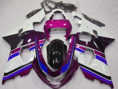 Gloss Pink and Blue 2004-2005 Suzuki GSXR 600-750 Motorcycle Fairings